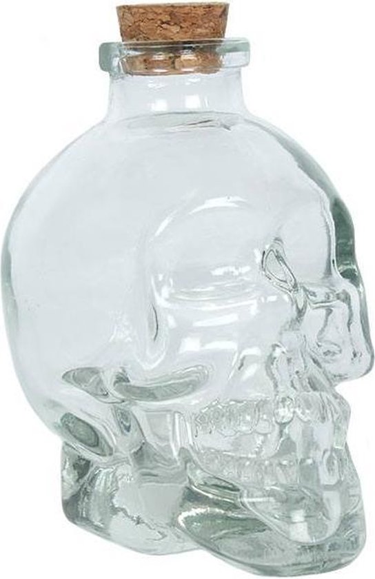 moreel metriek partij Wicca glazen skull / glazen schedel fles met kurk | bol.com