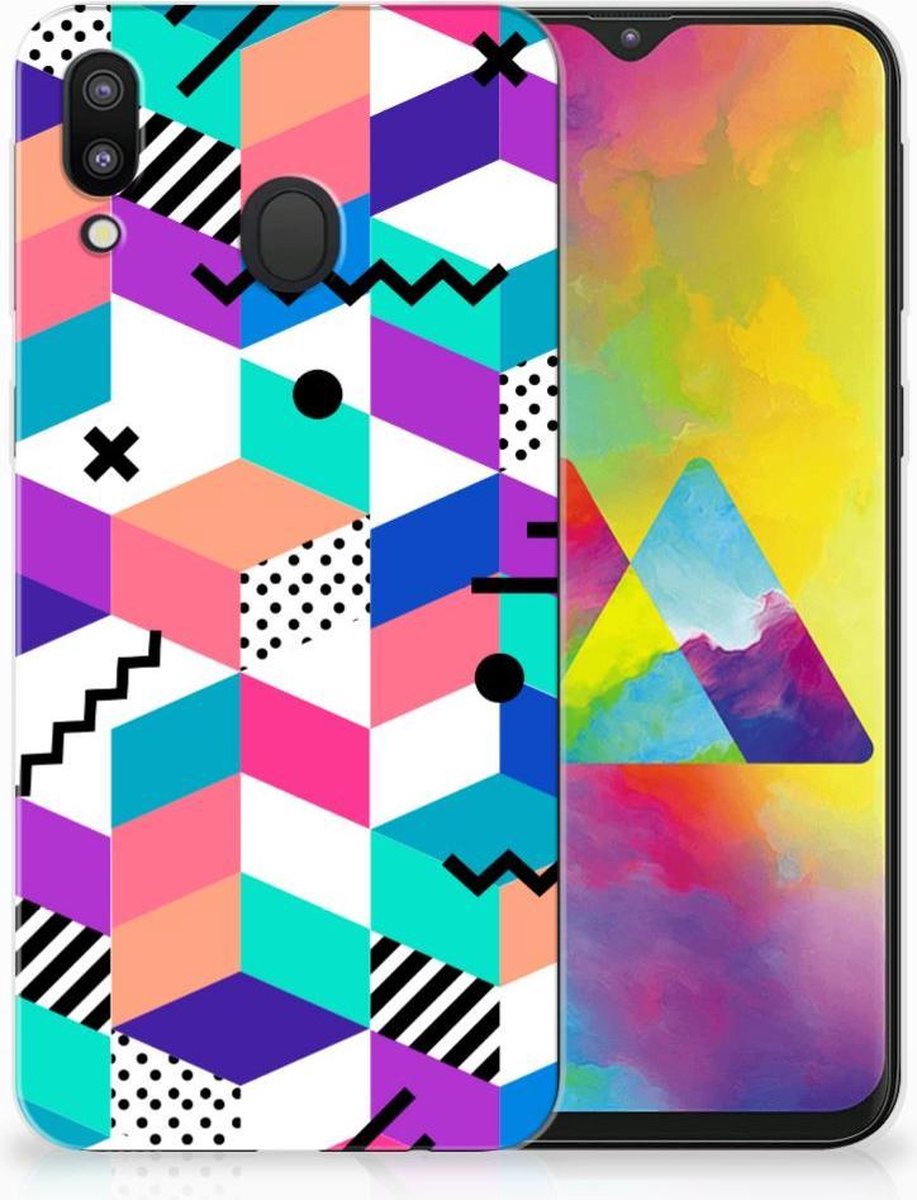 Samsung Galaxy M20 (Power) TPU Hoesje Blokken Kleurrijk