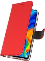 Huawei P30 Lite Wallet Case Hoesje Rood