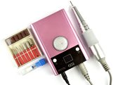 Draadloze frees model TP276 / roze met zilveren  knop / + set manicure freesbits + 1 barrel freesbit Medium