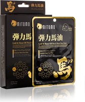 Mitomo Gold & Horse Oil Gezichtsmasker - Japans Face Mask - Black Mask – Ultra Voedende Hydraterende Reinigende Mask - Sheet Mask Jbeauty Skincare Rituals - 6 Stuk
