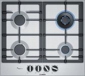 Bosch Serie 6 PCH6A5B90 kookplaat Zwart, Roestvrijstaal Ingebouwd Gaskookplaat 4 zone(s)