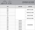 Tableau des tailles pour casquettes 9FORTY, 9TWENTY, TWENTY9 et 9FORTY avec circonférence en cm, taille de casquette et indication d'âge.