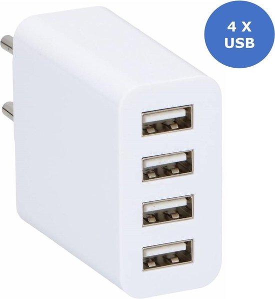 Grundig 4 Poort USB Oplader | 4 Poorten | USB Hub | Telefoon en Tablet  Opladen | 4 x... | bol.com