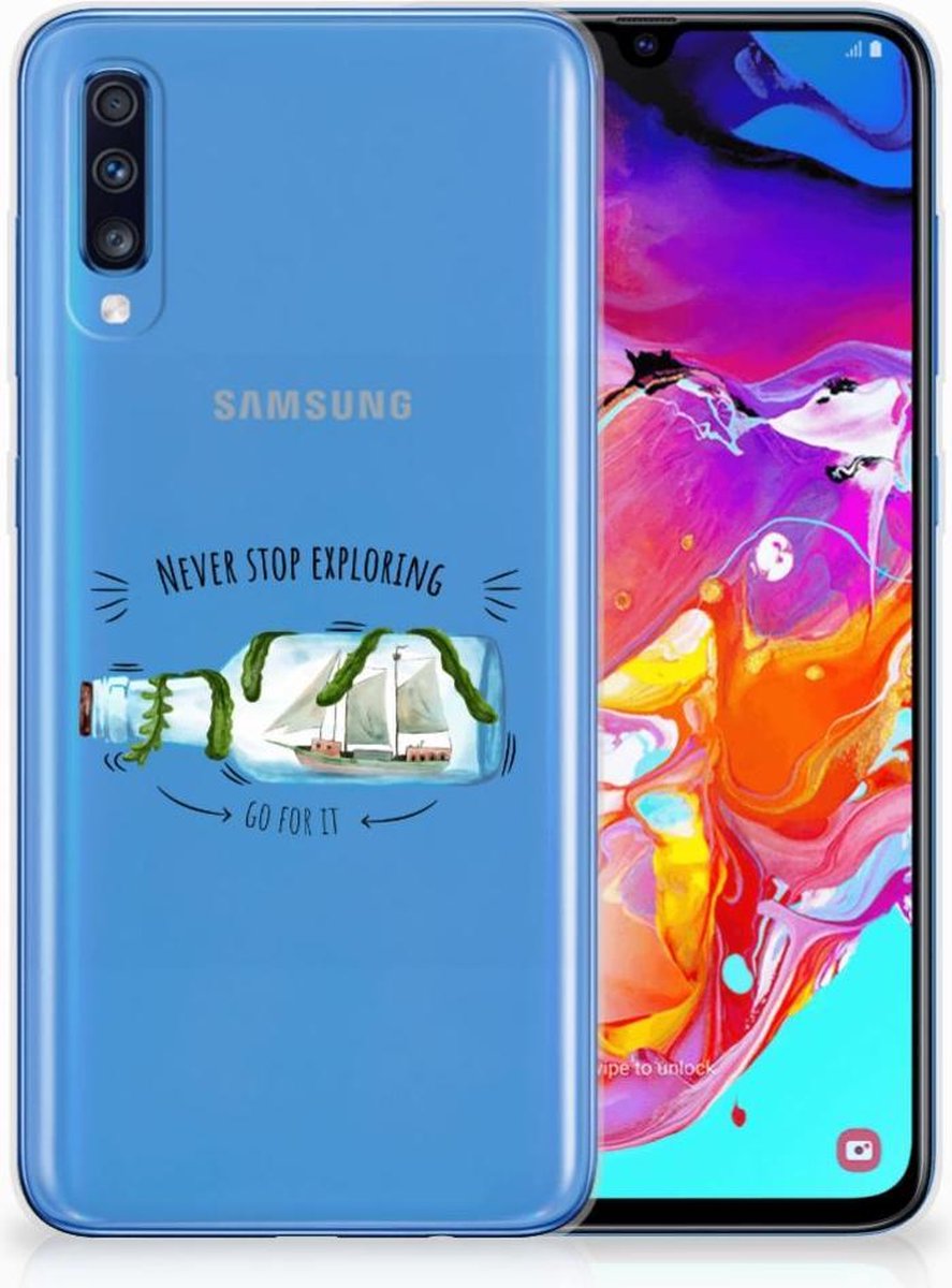 Samsung Galaxy A70 Telefoonhoesje met Naam Boho Bottle