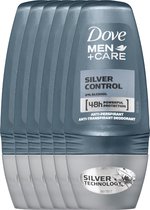 Dove Men+Care Silver Control - 6 x 50 ml - Deodorant Roller - Voordeelverpakking