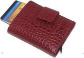 Leather Design – Billfold & Figuretta cardprotector & ritssluiting vak – croco red