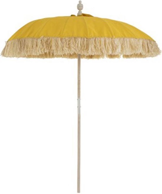 JLine Parasol Raffia Textiel Geel Hout White Wash