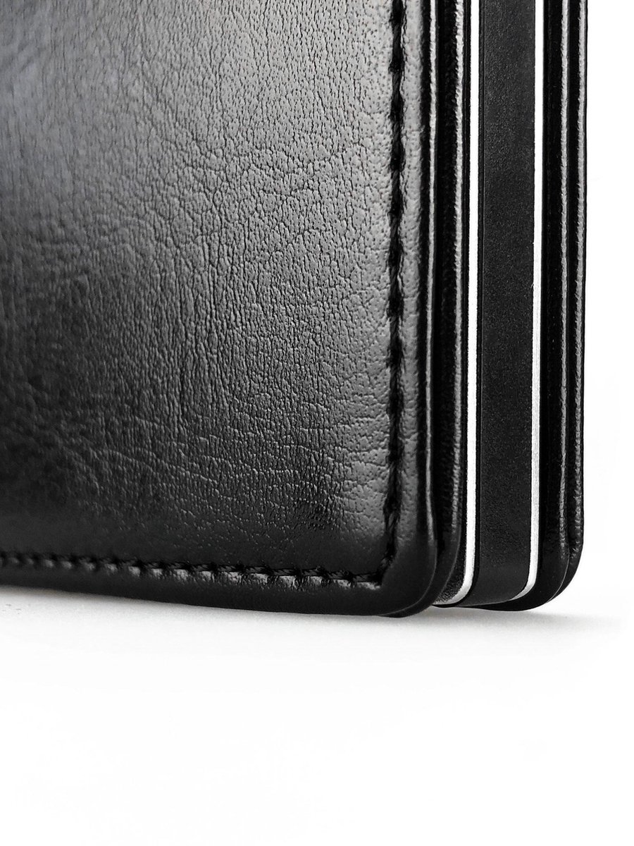 RFID Bloc Authentique Top Grain cuir poche avant Portefeuille Slim Credit Card Holder 