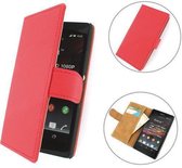 TCC Luxe Hoesje Sony Xperia C Book Case Flip Cover C2305 - rood