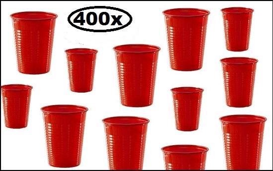 400x Rode plastic beker - limonade water beker sap beker verjaardag feest  festival OP=OP | bol.com
