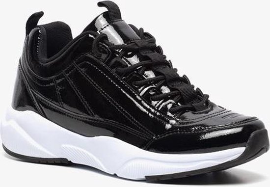 Blue Box dames dad sneakers lak - Zwart - Maat 37 | bol.com