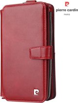 2-in-1 Leren Wallet Case - Iphone X/XS Hoesje - Rood - Pierre Cardin