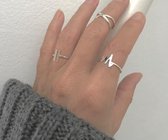 Zilveren ring Cross maat 5