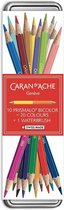 Caran d’Ache Prismalo Giftbox met 10 potloden=20 kleuren en een waterkwast limited edition
