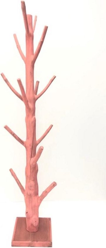 Wonderlijk bol.com | Boomstam kinder kapstok staand massief hout Roze 130 cm hoog TN-95