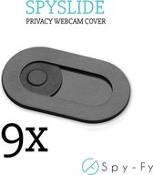 De Originele Spyslide® Webcam Cover van Spy-Fy | Zwart | 9 stuks