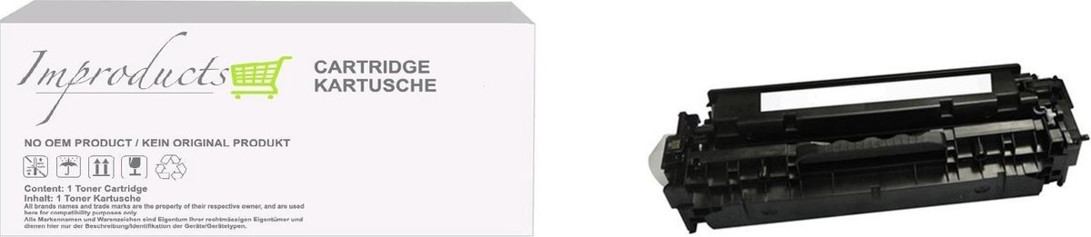 Improducts® Toner cartridge - Alternatief Hp 125A HP CB540A Zwart XL