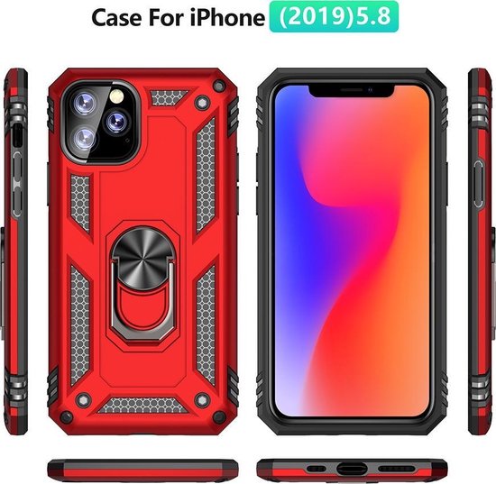 Ntech Apple iPhone 11 Pro Armor Ring Holder TPU - Rose Goud