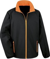 Sports Softshell Jas Unisex - Kleur Zwart/Oranje - Maat XL
