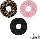 Jumalu scrunchies haarelastiekjes - velvet - 3 stuks