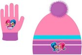 Meisjes winter muts&handschoenen kl hard roze mt 2-5 jaar one size|Bonnet et gants d'hiver fille couleur rose dur taille 2-5 ans taille unique