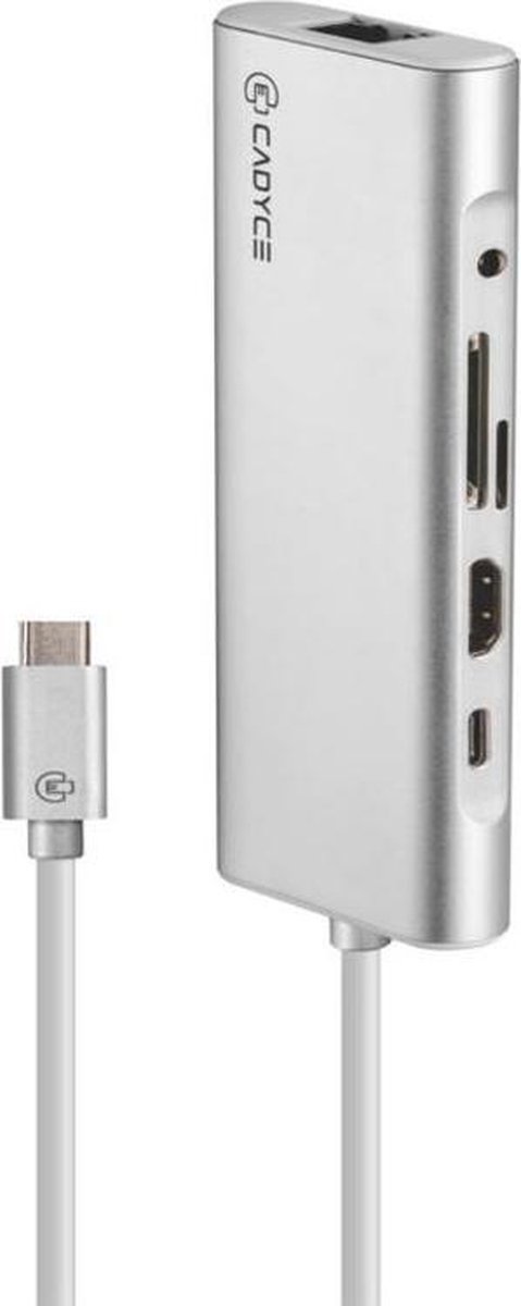 Cadyce USB C Docking Station – USB C Hub voor MacBook – USB C naar Hdmi, Vga en Micro SD – Geschikt voor Kantoor en Thuiswerken – Home Office – Space Grey
