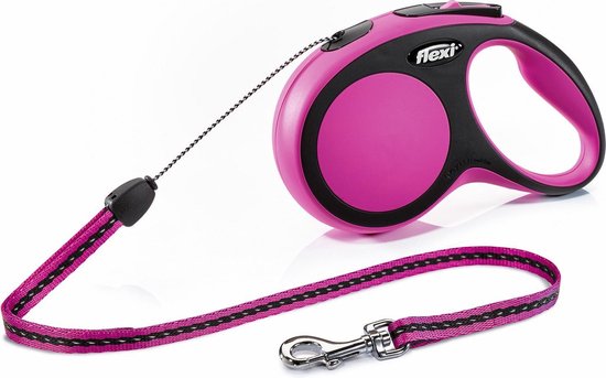 Flexi New Comfort Koord - Hondenriem - Roze - S - 8 m - (<12 kg)