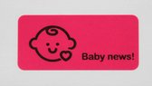 sluitzegels Roze Baby news sticker cadeausticker geboortekaartje meisje 20 stuks