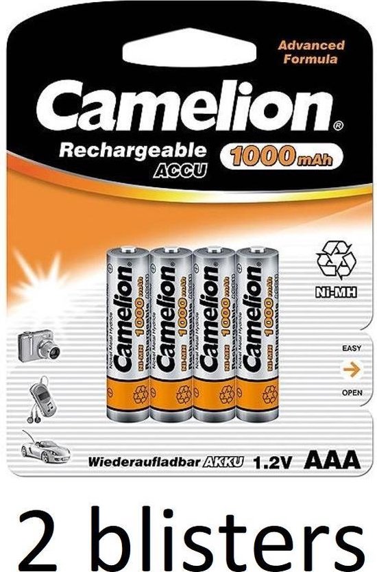 Piles rechargeables Camelion AAA (1000 mah) - 8 pièces