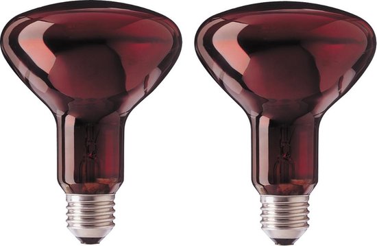 2 pièces Philips Lampe infrarouge R95 E27 100W Rouge | bol.com