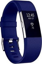 Fitbit Charge 2 siliconen bandje |Blauw / Blue |Square patroon | Premium kwaliteit | Maat: S/M | TrendParts