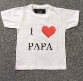 Baby shirt zwart met opdruk ''I ......PAPA'' maat 92 wit