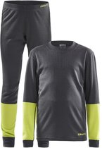 Craft Baselayer Set  Thermoset  - Unisex - Grijs/Lime - Maat 134