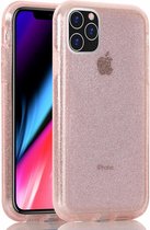 Ntech hoesje Geschikt voor iPhone 11 Pro Max Glitter TPU Back Hoesje - Roze