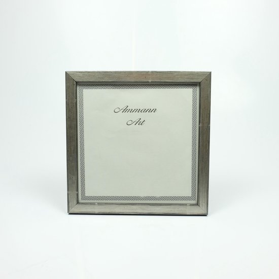 AL - Cadre photo en bois - Argent / Noir - 20 x 20 cm