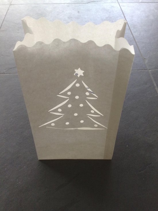 10 x Candle Bag met kerstboom, windlicht,midi, papieren kaars houder, lichtzak, candlebag,sfeerlicht