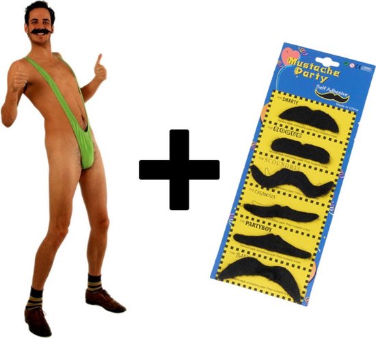 Borat Mankini + Borat Snorren set - Borat kostuum - Borat | bol.com