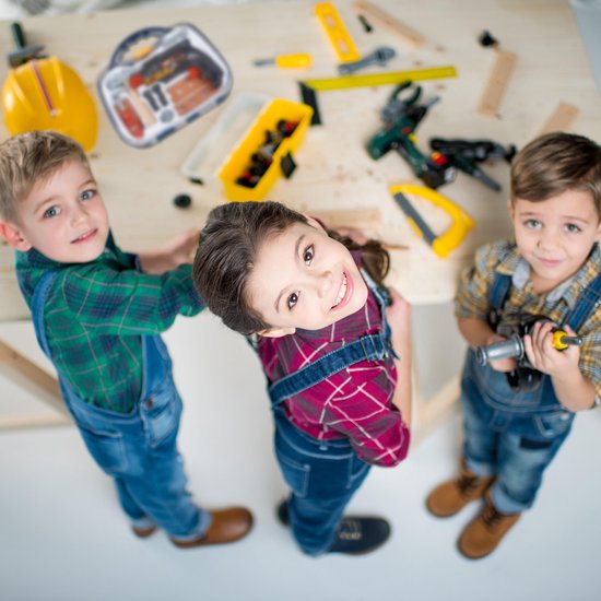 Relaxdays gereedschapskoffer kinderen - speelgoed gereedschap - boormachine - hamer - Relaxdays