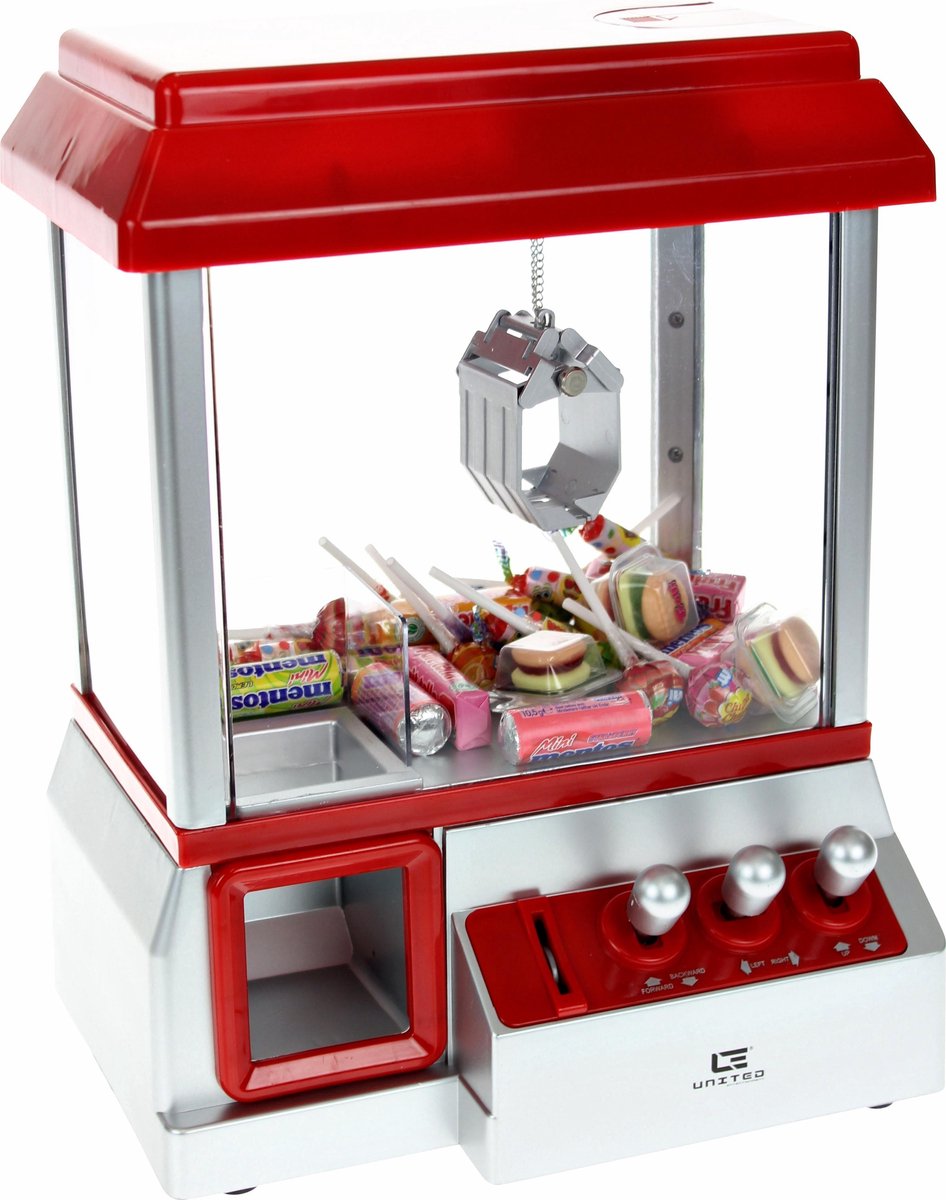 United Entertainment - Candy Grabber Snoepmachine XL - Arcade Grijpmachine spel inclusief muntjes, Met USB en geluidsknop - United Entertainment