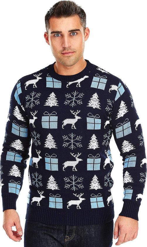 Kersttrui "Funky Vintage" Mannen | Heren - Lelijke Kersttrui - Vintage Kersttrui - Christmas Sweater Maat XL