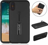Finger strap Case  geschikt voor Apple iPhone  X / Xs silicone - zwart