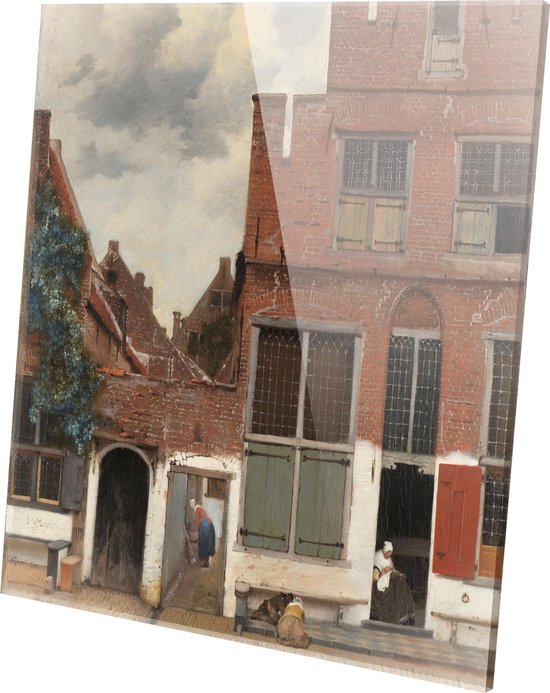 Het straatje | Johannes Vermeer| Plexiglas | Wanddecoratie | 60CM x 60CM | Schilderij | Oude meesters | Foto op plexiglas