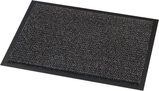 Droogloopmat vloermat - 130 x 200 cm - zwart gemeleerd | bol.com
