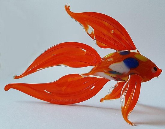 Beeld Vis van glas Design A Oranje vinnen handgemaakt |