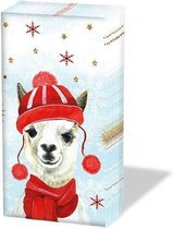 Ambiente Winter Lama papieren zakdoeken - 1 pakje