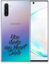 Geschikt voor Samsung Galaxy Note 10 Siliconen hoesje met naam Heart Smile