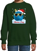 Foute kersttrui / sweater Christmas party groen voor jongens - coole kerstbal - kerstkleding / christmas outfit 14-15 jaar (170/176)