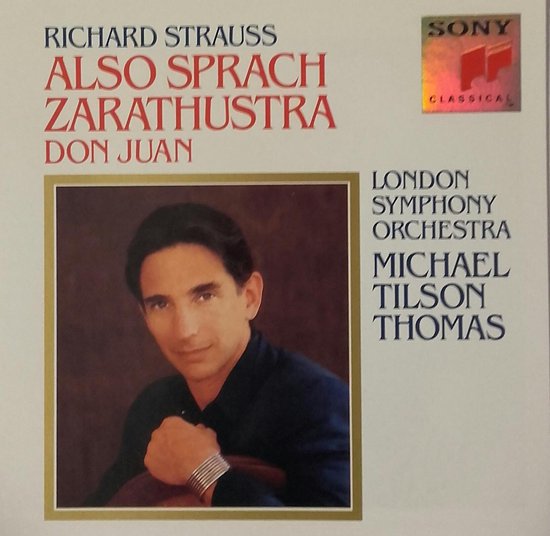 CD-hoes: Richard Strauss "Also Sprach Zarathustra", "Don Juan". Foto van Michael Tilson Thomas.