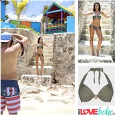 BOHO Bikini Top - Ibiza - Supreme- Triangle -  Olive - Olijf - Groen - S - Cup A